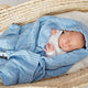 LullaLove Vlněná deka Merino Blue
