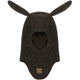 Mikk-Line Dětská vlněná kukla s králičíma ušima Wool Fullface Bunny Ears Dark Brown Melange