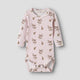 Lil Atelier Dětské body Slim s potiskem Apple Rose, Hushed Violet