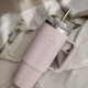 AYA&IDA Termohrnek se brčkem 885 ml Soft Rose