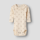 Lil' Atelier Baby Body Slim s dlouhým rukávem Novelle Peach Flower NBFRACHELLO