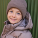 En Fant Dětská pletená čepice Beanie s podšívkou Pine Bark